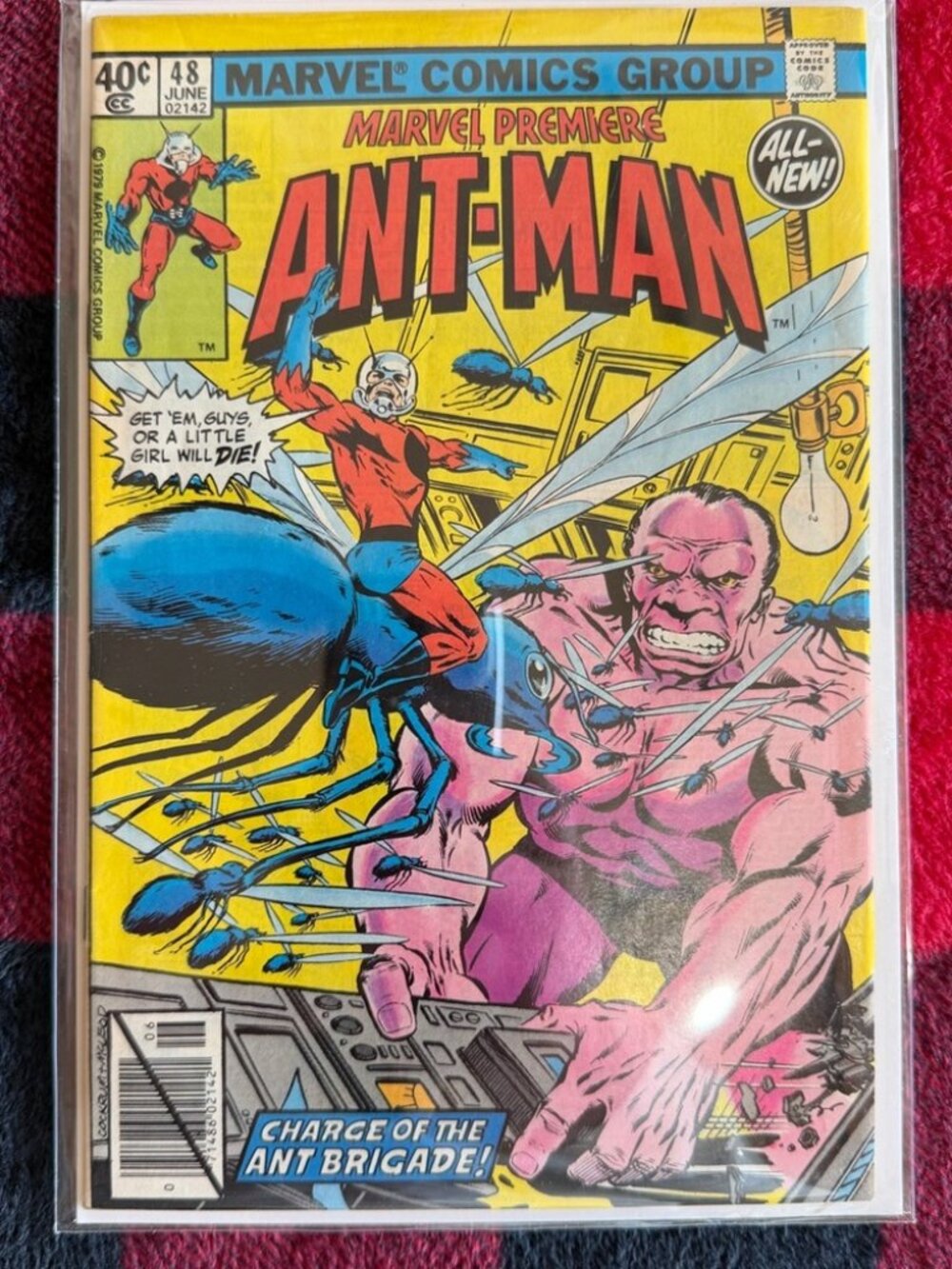 Marvel Ant-Man Comic Cover in Yellow, Red, Blue